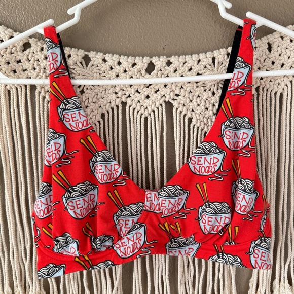 MEUNDIES Other - meundies micromodal red send noods takeout bralette bra medium EUC G
